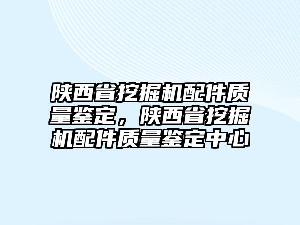 陜西省挖掘機配件質量鑒定，陜西省挖掘機配件質量鑒定中心