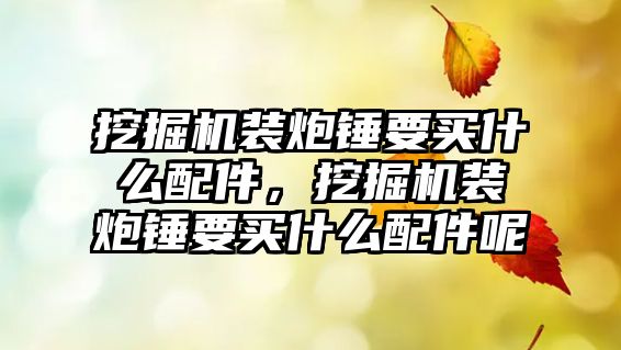 挖掘機(jī)裝炮錘要買(mǎi)什么配件，挖掘機(jī)裝炮錘要買(mǎi)什么配件呢