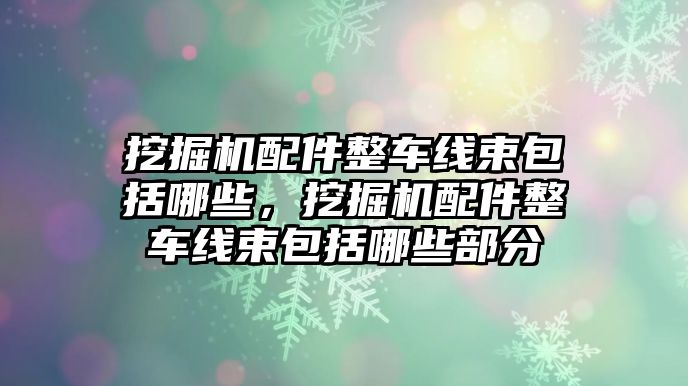 挖掘機(jī)配件整車線束包括哪些，挖掘機(jī)配件整車線束包括哪些部分