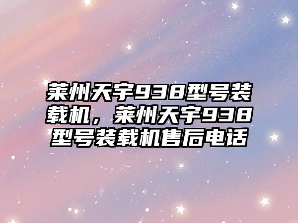 萊州天宇938型號(hào)裝載機(jī)，萊州天宇938型號(hào)裝載機(jī)售后電話