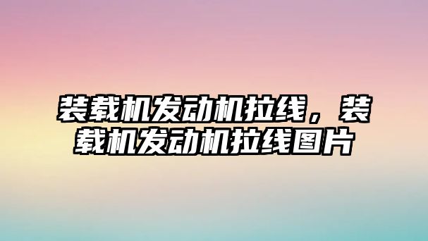 裝載機(jī)發(fā)動機(jī)拉線，裝載機(jī)發(fā)動機(jī)拉線圖片