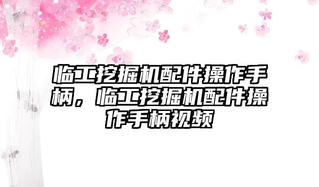 臨工挖掘機配件操作手柄，臨工挖掘機配件操作手柄視頻