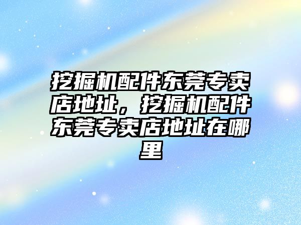 挖掘機配件東莞專賣店地址，挖掘機配件東莞專賣店地址在哪里