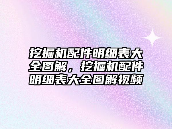 挖掘機配件明細表大全圖解，挖掘機配件明細表大全圖解視頻