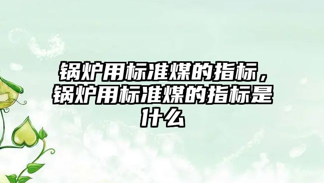 鍋爐用標準煤的指標，鍋爐用標準煤的指標是什么