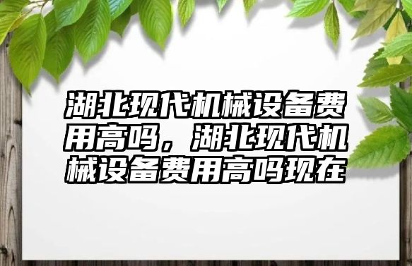 湖北現(xiàn)代機械設(shè)備費用高嗎，湖北現(xiàn)代機械設(shè)備費用高嗎現(xiàn)在