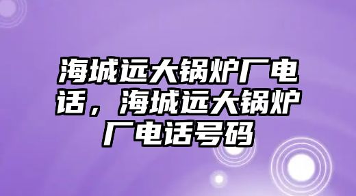 海城遠大鍋爐廠電話，海城遠大鍋爐廠電話號碼