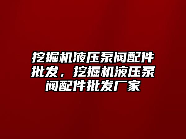 挖掘機液壓泵閥配件批發(fā)，挖掘機液壓泵閥配件批發(fā)廠家