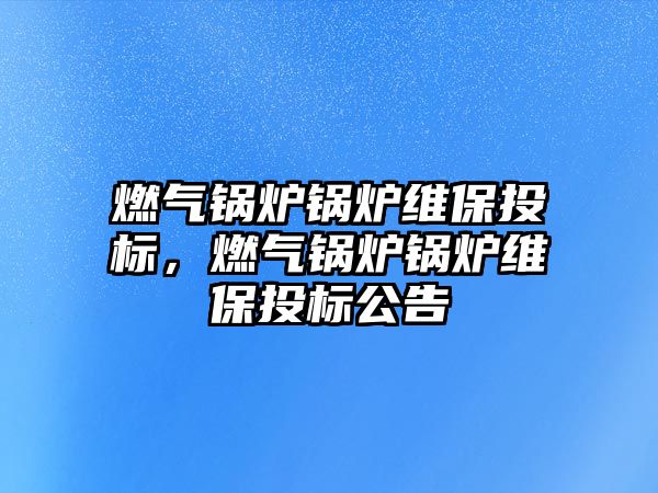 燃氣鍋爐鍋爐維保投標，燃氣鍋爐鍋爐維保投標公告