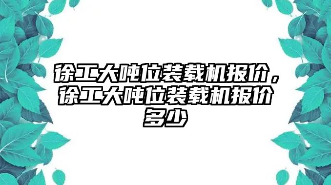 徐工大噸位裝載機(jī)報(bào)價(jià)，徐工大噸位裝載機(jī)報(bào)價(jià)多少