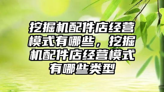 挖掘機配件店經營模式有哪些，挖掘機配件店經營模式有哪些類型