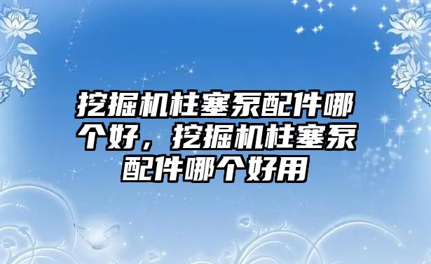 挖掘機(jī)柱塞泵配件哪個(gè)好，挖掘機(jī)柱塞泵配件哪個(gè)好用