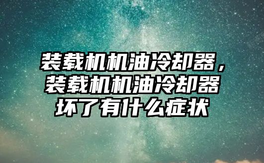 裝載機(jī)機(jī)油冷卻器，裝載機(jī)機(jī)油冷卻器壞了有什么癥狀