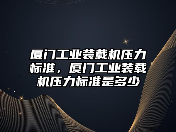 廈門工業(yè)裝載機壓力標準，廈門工業(yè)裝載機壓力標準是多少