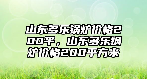 山東多樂(lè)鍋爐價(jià)格200平，山東多樂(lè)鍋爐價(jià)格200平方米