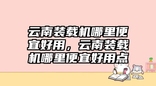 云南裝載機(jī)哪里便宜好用，云南裝載機(jī)哪里便宜好用點(diǎn)