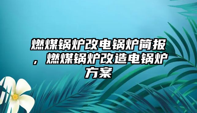 燃煤鍋爐改電鍋爐簡報，燃煤鍋爐改造電鍋爐方案