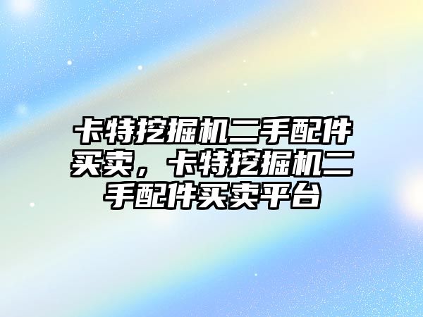 卡特挖掘機(jī)二手配件買賣，卡特挖掘機(jī)二手配件買賣平臺