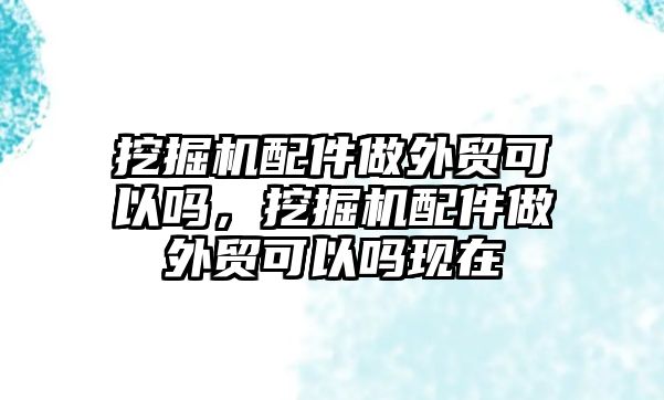 挖掘機配件做外貿(mào)可以嗎，挖掘機配件做外貿(mào)可以嗎現(xiàn)在