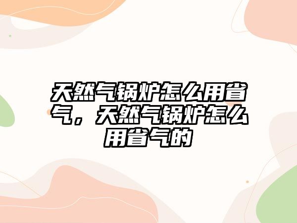 天然氣鍋爐怎么用省氣，天然氣鍋爐怎么用省氣的