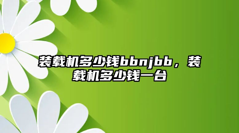 裝載機(jī)多少錢bbnjbb，裝載機(jī)多少錢一臺