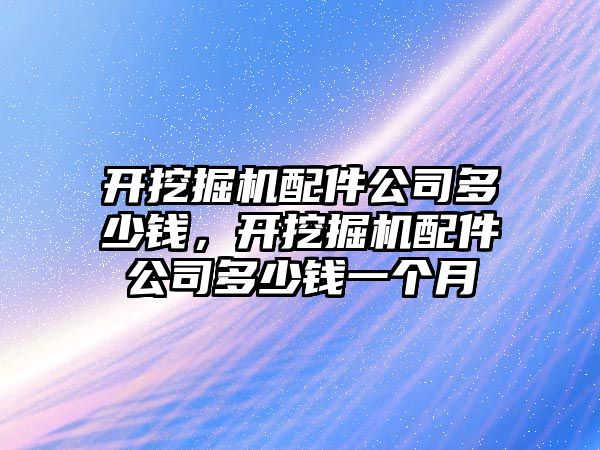 開挖掘機配件公司多少錢，開挖掘機配件公司多少錢一個月