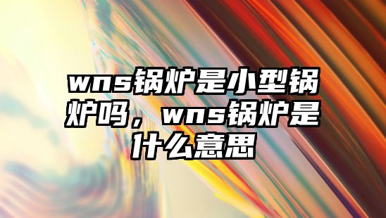 wns鍋爐是小型鍋爐嗎，wns鍋爐是什么意思