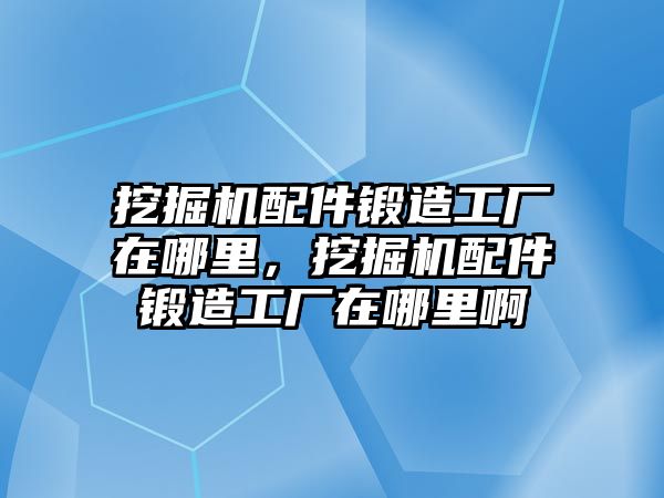 挖掘機(jī)配件鍛造工廠在哪里，挖掘機(jī)配件鍛造工廠在哪里啊