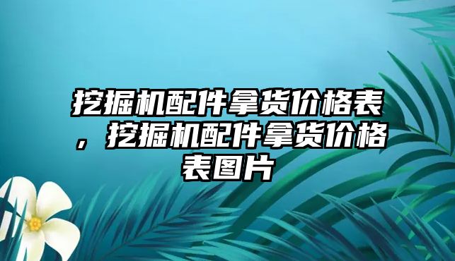 挖掘機配件拿貨價格表，挖掘機配件拿貨價格表圖片