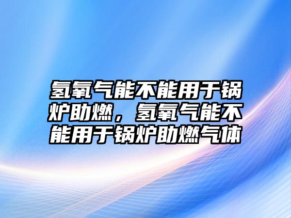 氫氧氣能不能用于鍋爐助燃，氫氧氣能不能用于鍋爐助燃?xì)怏w