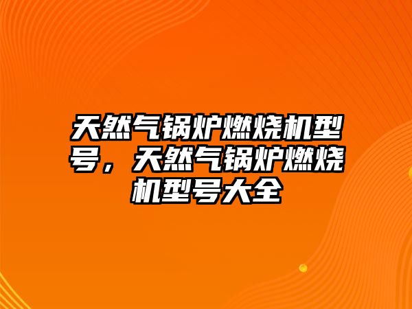 天然氣鍋爐燃燒機型號，天然氣鍋爐燃燒機型號大全