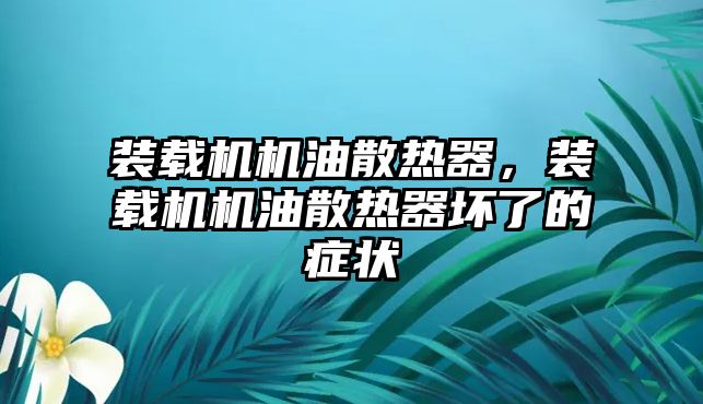 裝載機(jī)機(jī)油散熱器，裝載機(jī)機(jī)油散熱器壞了的癥狀