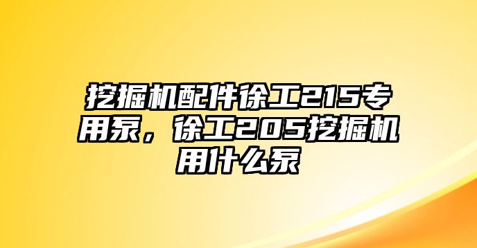 挖掘機配件徐工215專用泵，徐工205挖掘機用什么泵