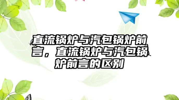 直流鍋爐與汽包鍋爐前言，直流鍋爐與汽包鍋爐前言的區(qū)別