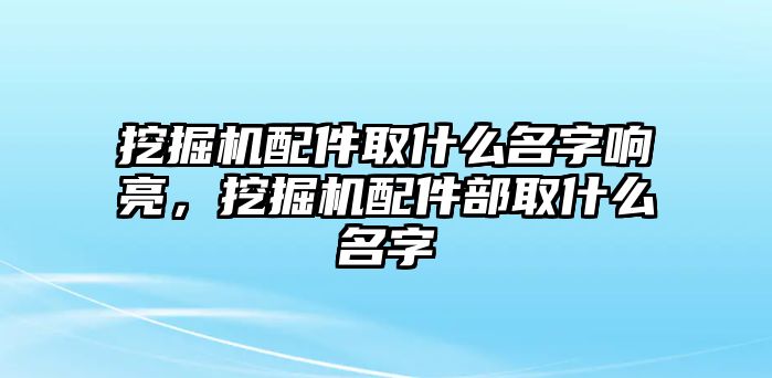 挖掘機(jī)配件取什么名字響亮，挖掘機(jī)配件部取什么名字