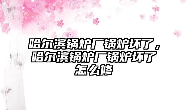 哈爾濱鍋爐廠鍋爐壞了，哈爾濱鍋爐廠鍋爐壞了怎么修