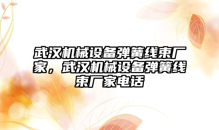 武漢機械設備彈簧線束廠家，武漢機械設備彈簧線束廠家電話