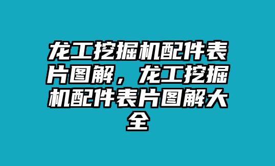 龍工挖掘機(jī)配件表片圖解，龍工挖掘機(jī)配件表片圖解大全