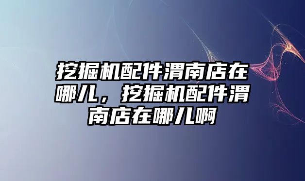 挖掘機配件渭南店在哪兒，挖掘機配件渭南店在哪兒啊