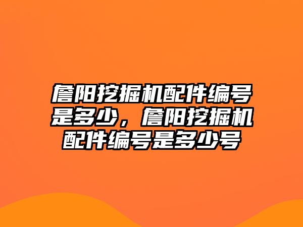 詹陽挖掘機配件編號是多少，詹陽挖掘機配件編號是多少號