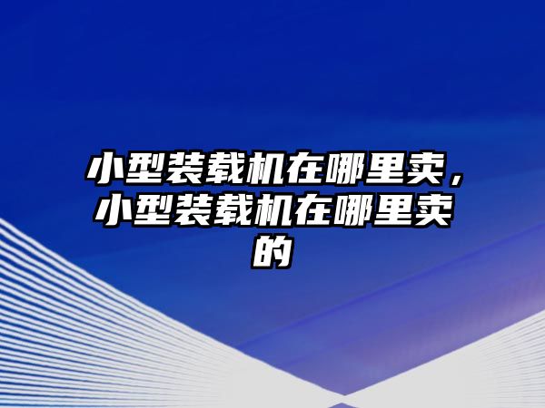 小型裝載機(jī)在哪里賣(mài)，小型裝載機(jī)在哪里賣(mài)的