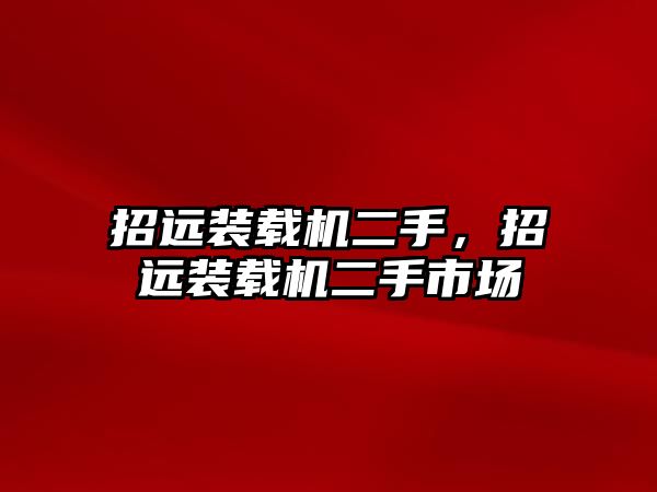 招遠裝載機二手，招遠裝載機二手市場