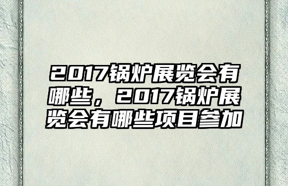 2017鍋爐展覽會有哪些，2017鍋爐展覽會有哪些項(xiàng)目參加