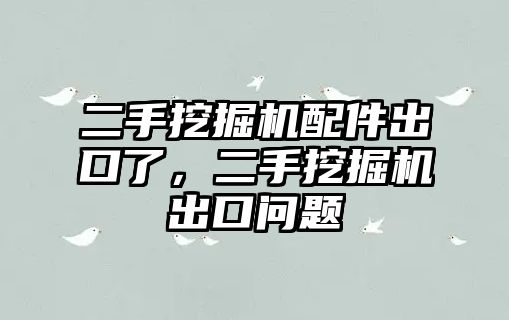 二手挖掘機(jī)配件出口了，二手挖掘機(jī)出口問題