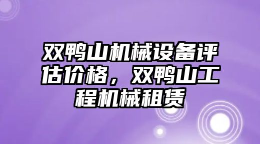 雙鴨山機械設(shè)備評估價格，雙鴨山工程機械租賃