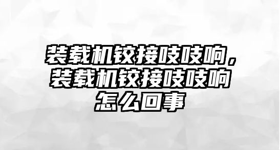 裝載機鉸接吱吱響，裝載機鉸接吱吱響怎么回事