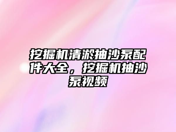 挖掘機清淤抽沙泵配件大全，挖掘機抽沙泵視頻