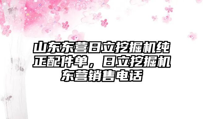 山東東營日立挖掘機(jī)純正配件單，日立挖掘機(jī)東營銷售電話