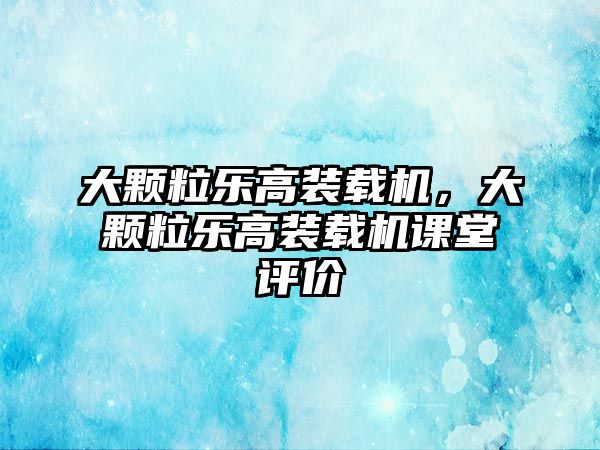 大顆粒樂高裝載機，大顆粒樂高裝載機課堂評價