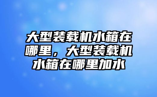 大型裝載機水箱在哪里，大型裝載機水箱在哪里加水